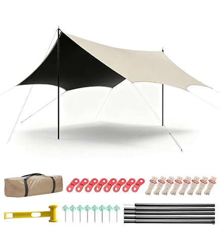 Amazon | 超大型タープ キャンプ天幕テント屋外防水雨防釣り日除け日